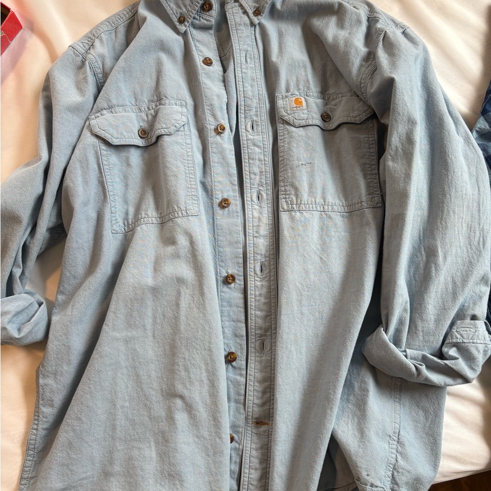 Carhartt Men's Light Blue Shirt Jacket